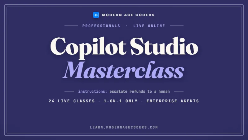 Copilot Studio Agent Masterclass for Professionals
