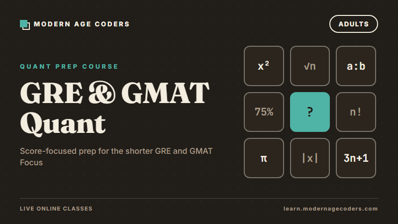 GRE & GMAT Quantitative Prep: Live Maths Coaching