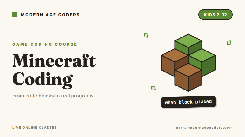 Minecraft Coding for Kids: From Blocks to Real Code