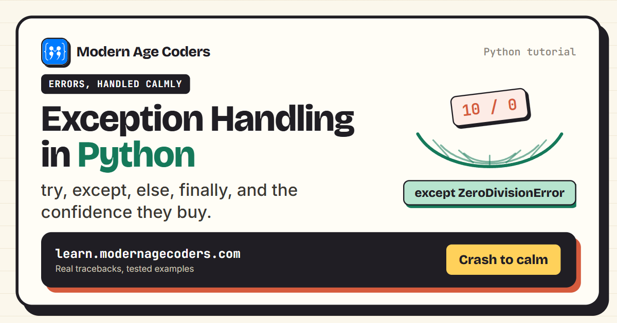 Exception handling in Python with try, except, else, and finally explained