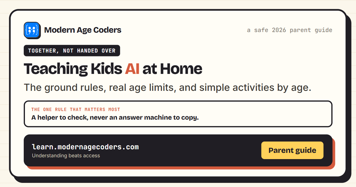 How to teach kids AI at home safely: the ground rules, real age limits, and activities by age