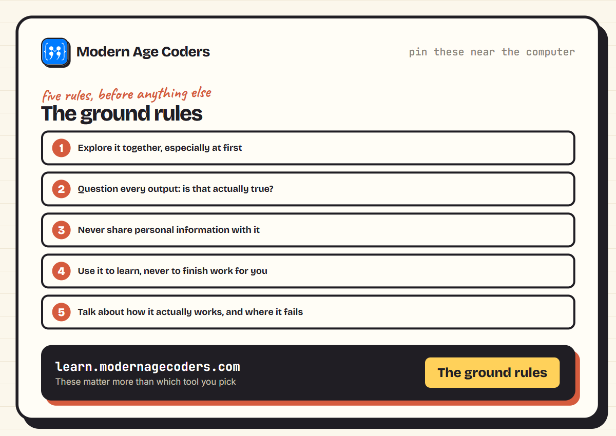 Five ground rules for teaching kids AI at home, from exploring together to never sharing personal information