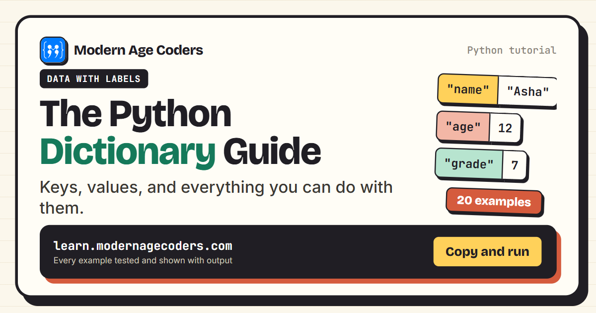 Python Dictionary: The Complete Guide With 20 Examples - Modern Age Coders