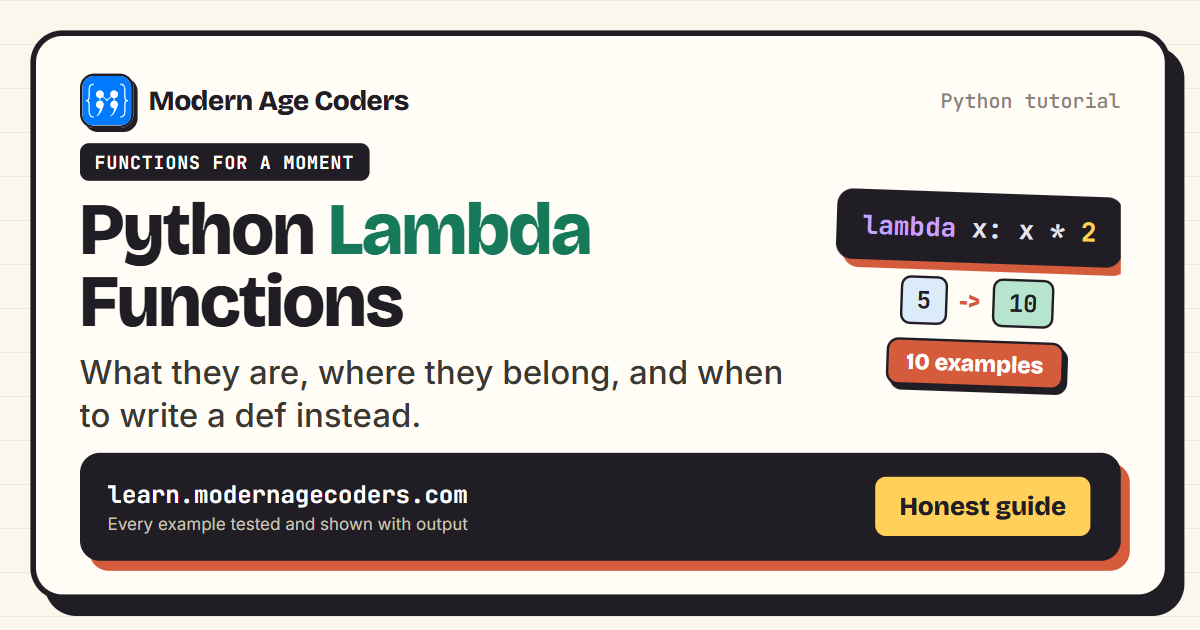 Python lambda functions explained with 10 tested examples
