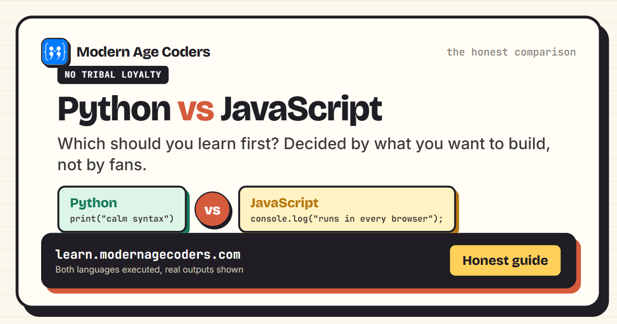 Python vs JavaScript honest comparison for choosing your first programming language
