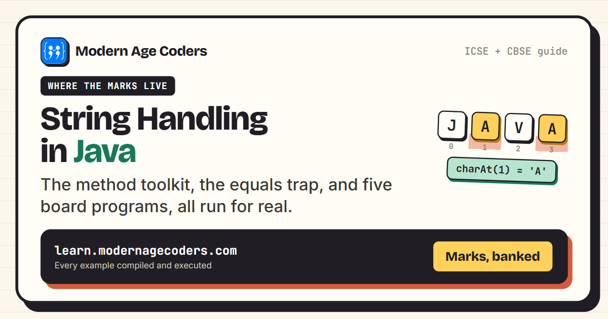 String handling in Java complete guide for ICSE and CBSE students