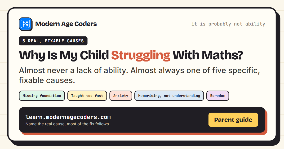Why is my child struggling with maths: five real, fixable causes and how to tell a missing foundation apart from anxiety