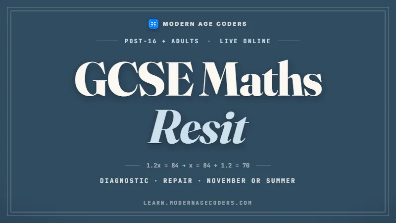 GCSE Maths Resit - Modern Age Coders course