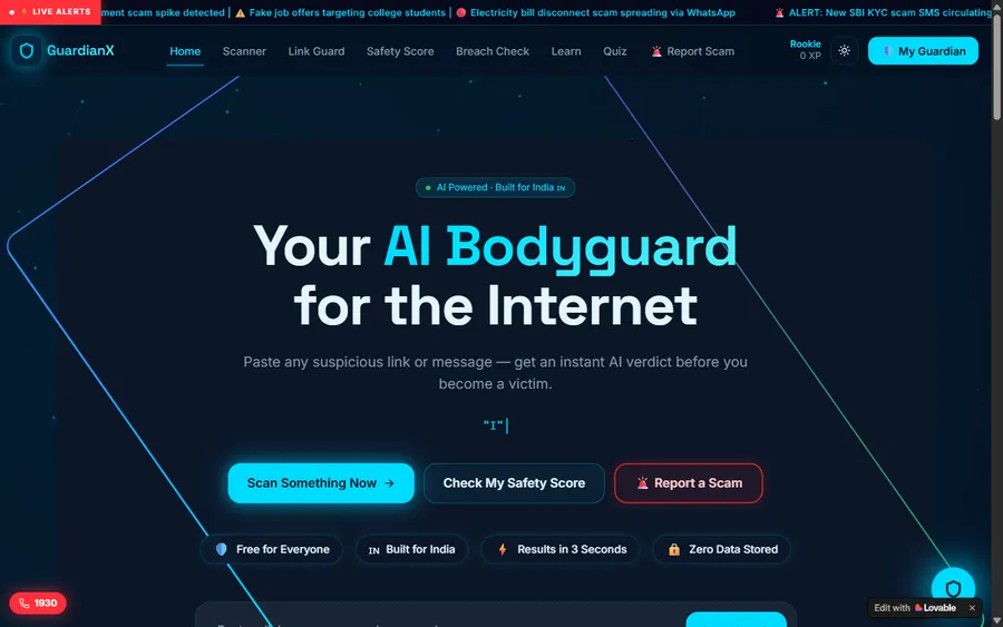 GuardianX — AI Bodyguard for the Internet