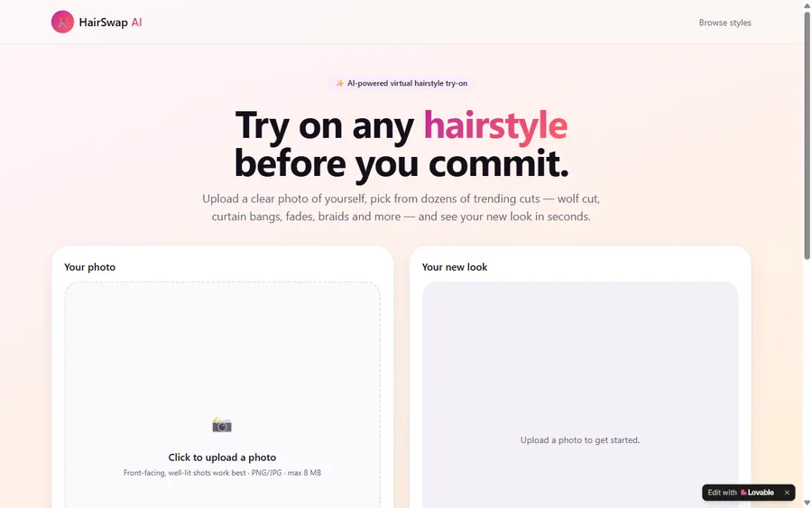 HairSync — AI Hairstyle Try-On