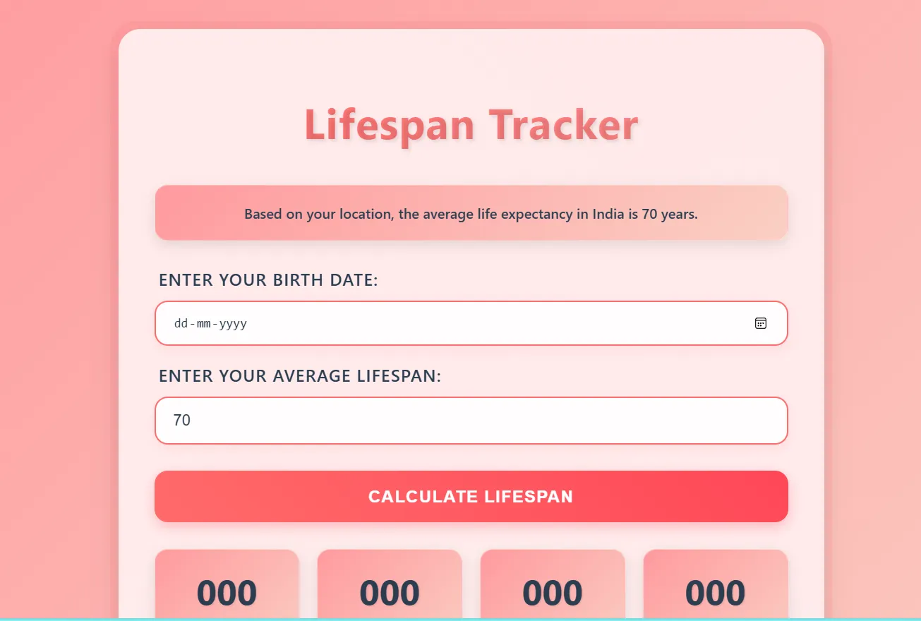 Life Span Tracker — Interactive lifespan calculator