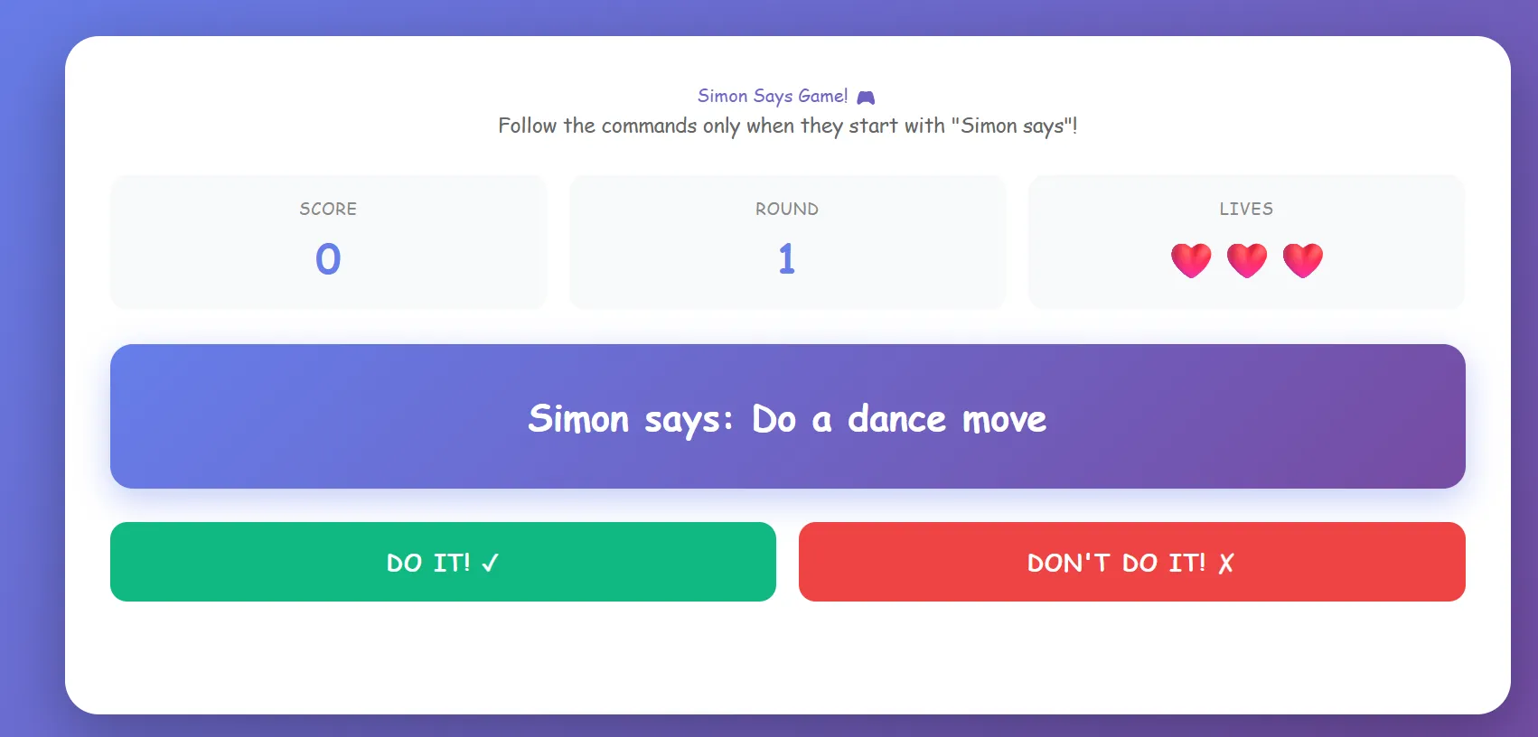 Simon Game — Memory based color sequence game