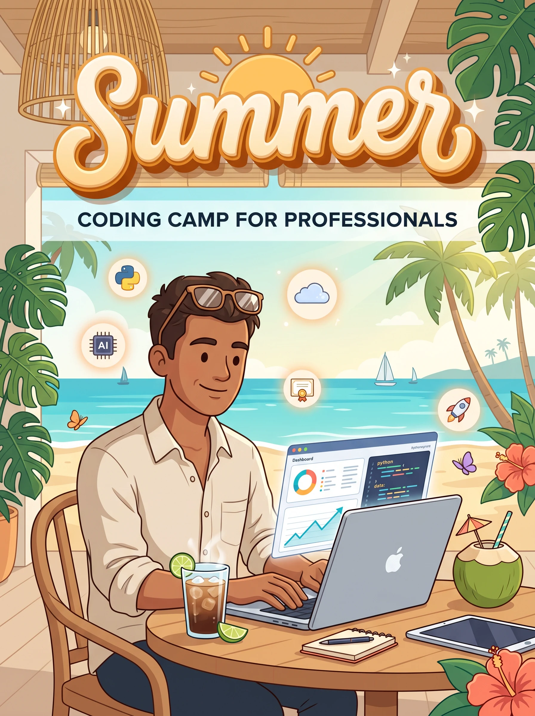 Adults learning to code in a summer online bootcamp — Python, web development, and AI from anywhere